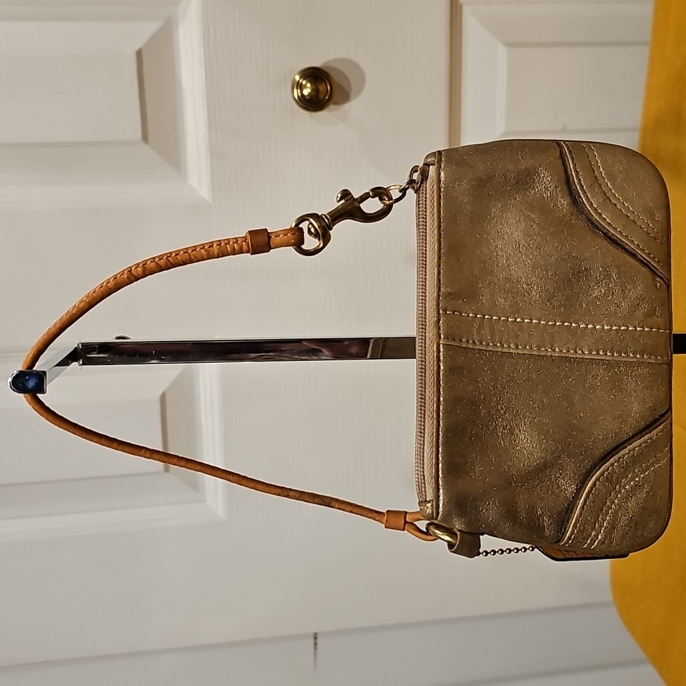 COACH Metallic Gold Wristlet (EUC)